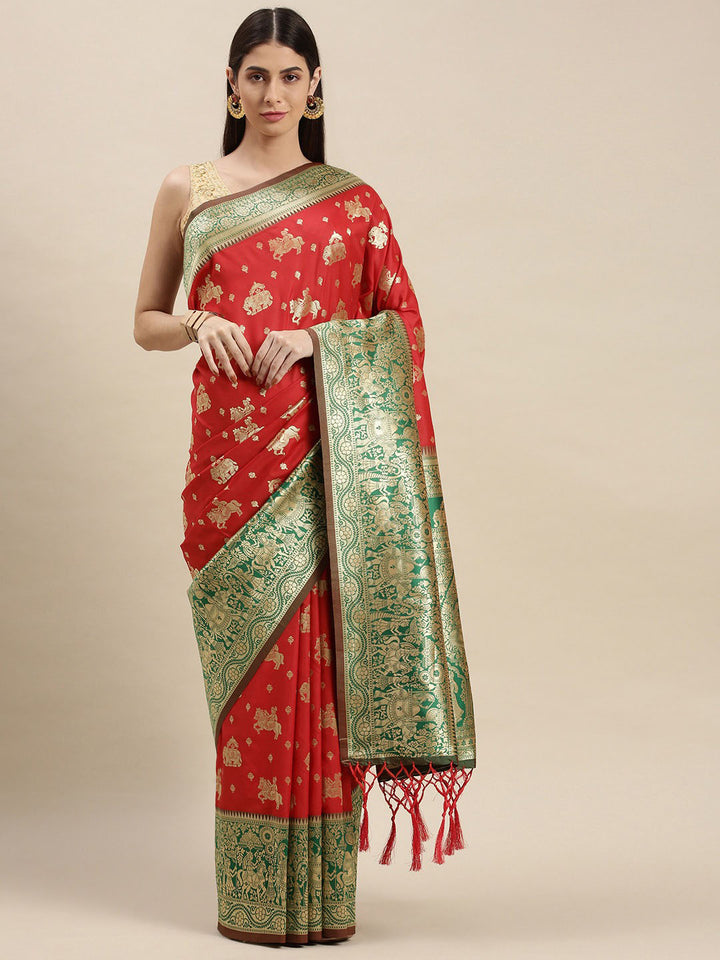 Elegant Banarasi Saree | Designer Wevon Work for Weddings