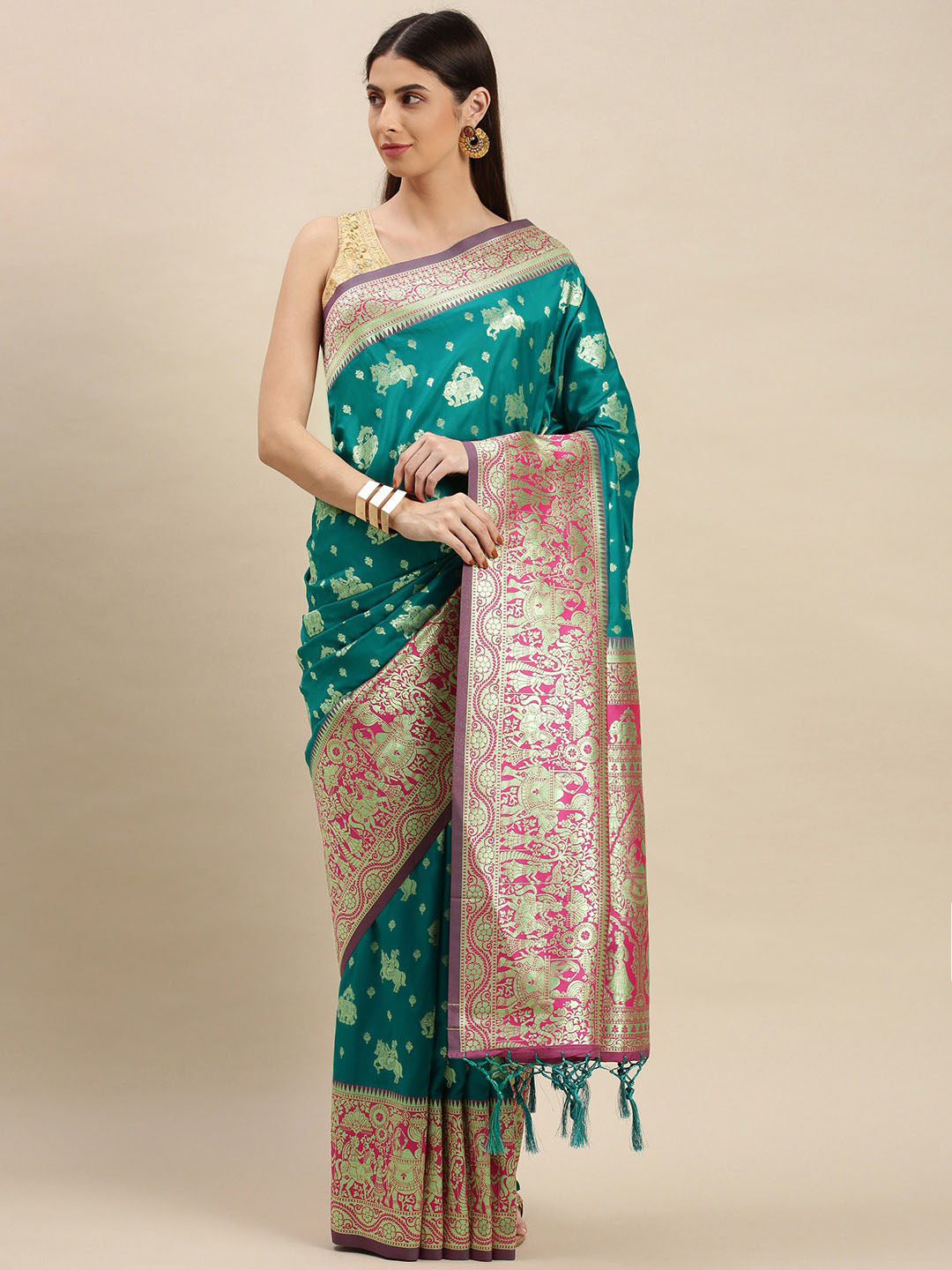 Elegant Banarasi Saree | Designer Wevon Work for Weddings