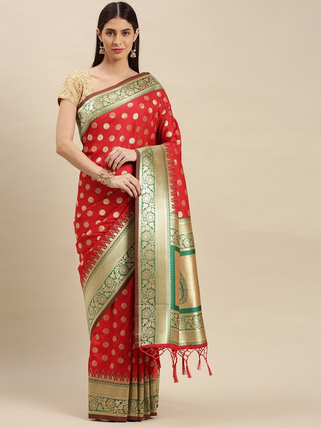 Banarasi Silk Saree with Woven Designer Work | Wedding, Party, Festive, Traditional