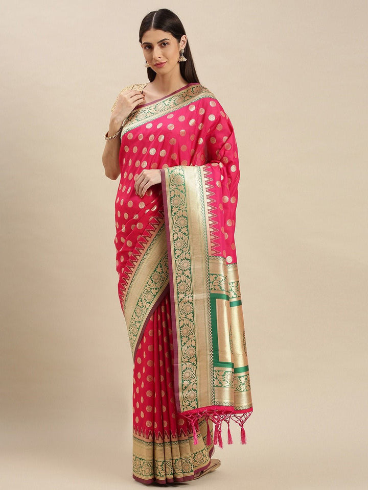 Banarasi Silk Saree with Woven Designer Work | Wedding, Party, Festive, Traditional