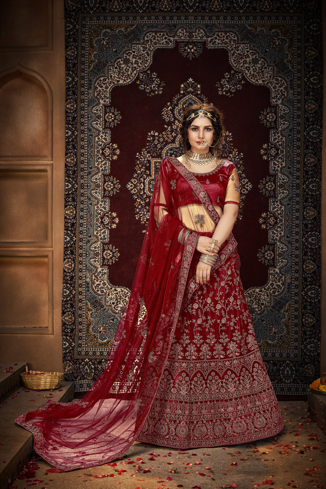 Heavy Designer Net Lehenga Choli | Elegant Sequins & Thread Embroidery Work