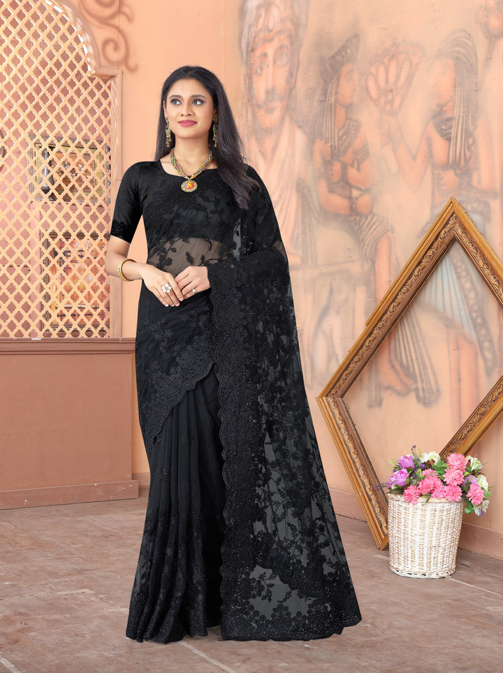 Radiant Net Saree with | A Graceful Addition to Your Wardrobe