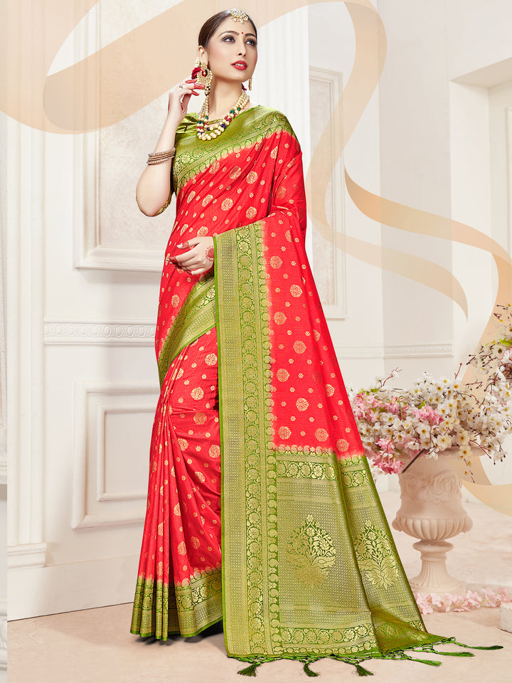 Banarasi Silk Saree with Designer Blouse | Elegant Woven Design for Occasions