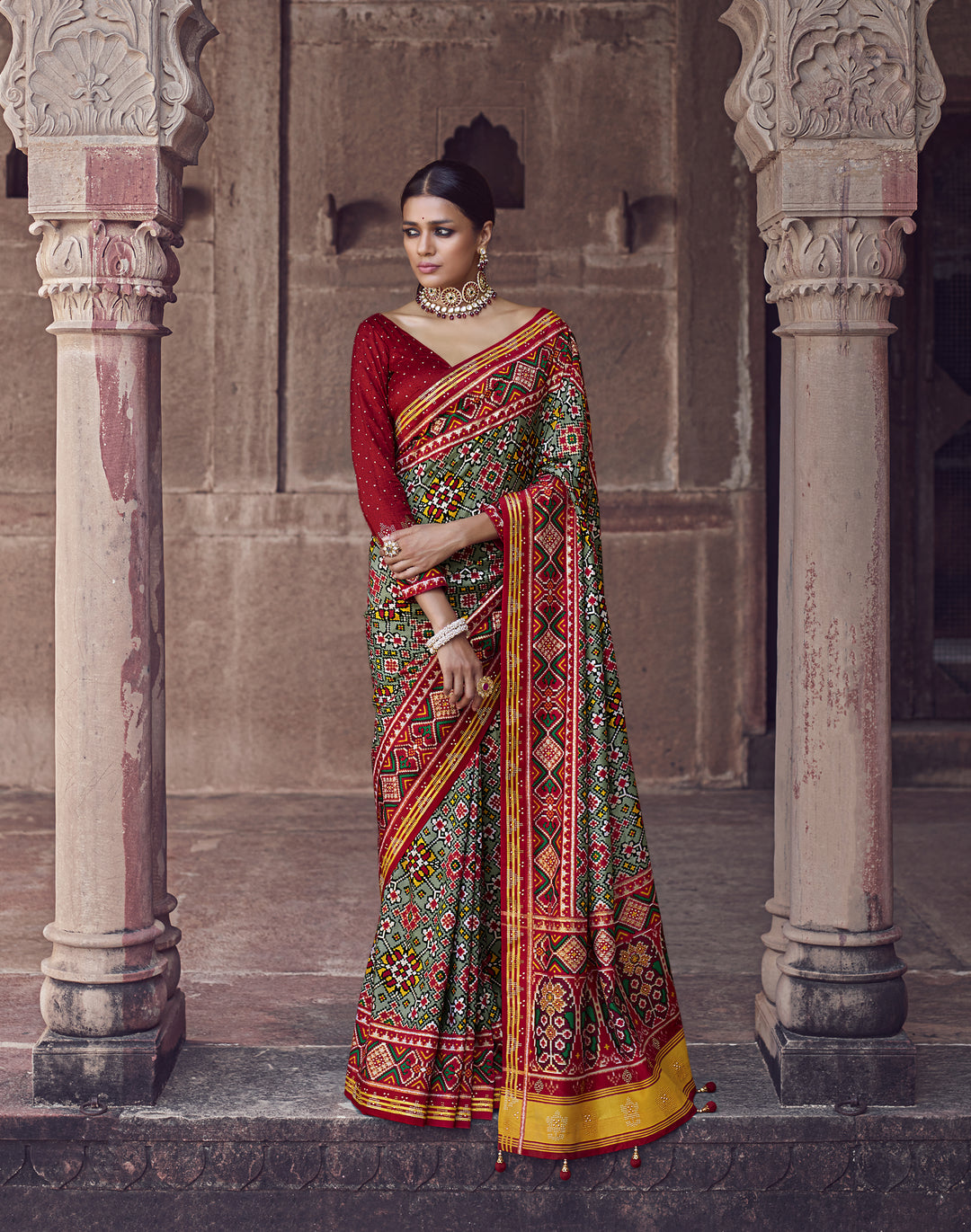 Patola Silk Heavy Weven Designer Saree | Wedding Festive Traditional Attire