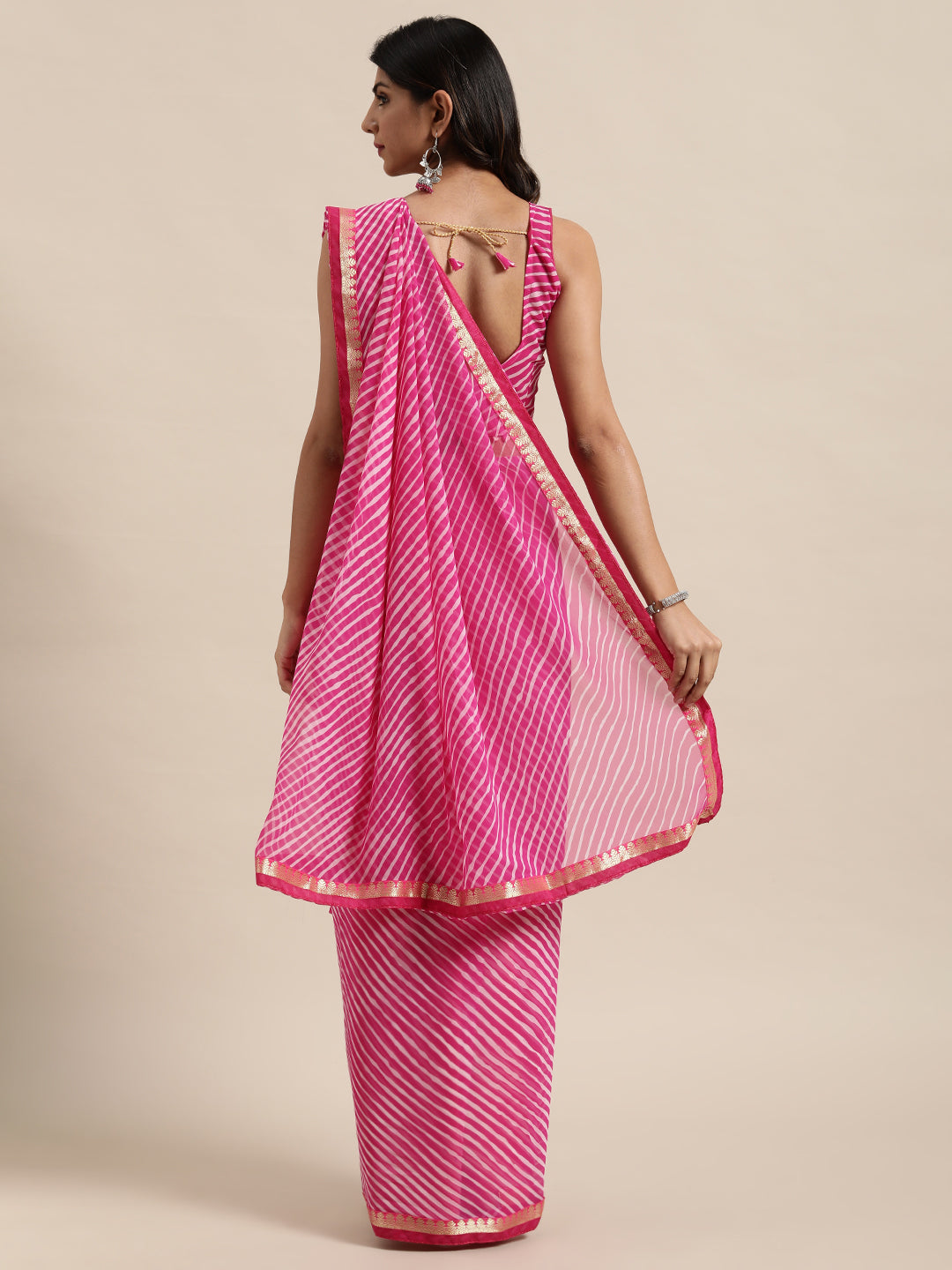 Leheriya-Printed Georgette Saree | Elegant Fabric for Special Events