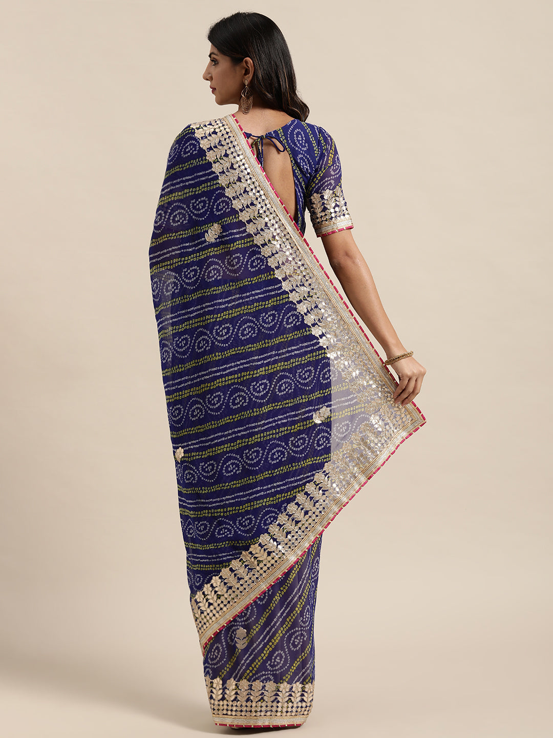 Georgette Printed Saree with Gota-Patti | Perfect for Weddings & Festivals