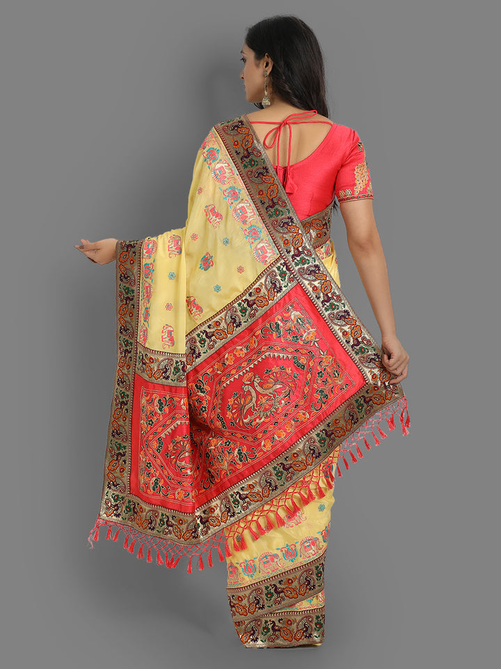 Chinon Saree with Heavy Thread Embroidery & Diamond Work | Special Event Wear