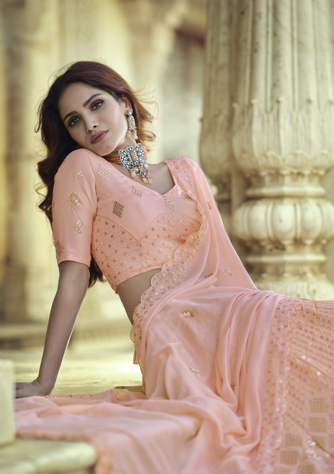 Gorgeous Pink Georgette Lehenga with Pink Dupatta | A Graceful Addition to Your Wardrobe