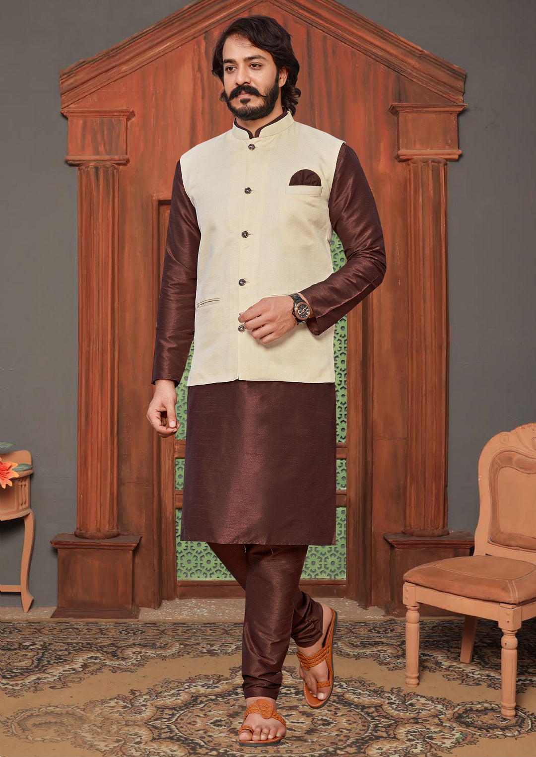 Kurta Pajama Koti for Men | Designer Ethnic Jacket Stylish Outfit