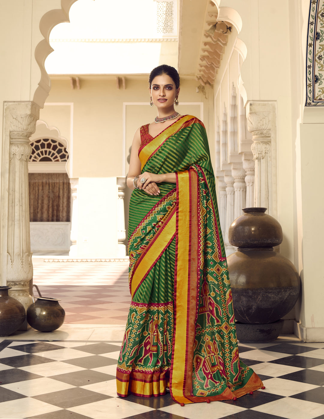 Designer Brasso Saree with Art-Silk Blouse | Festive & Traditional Elegance