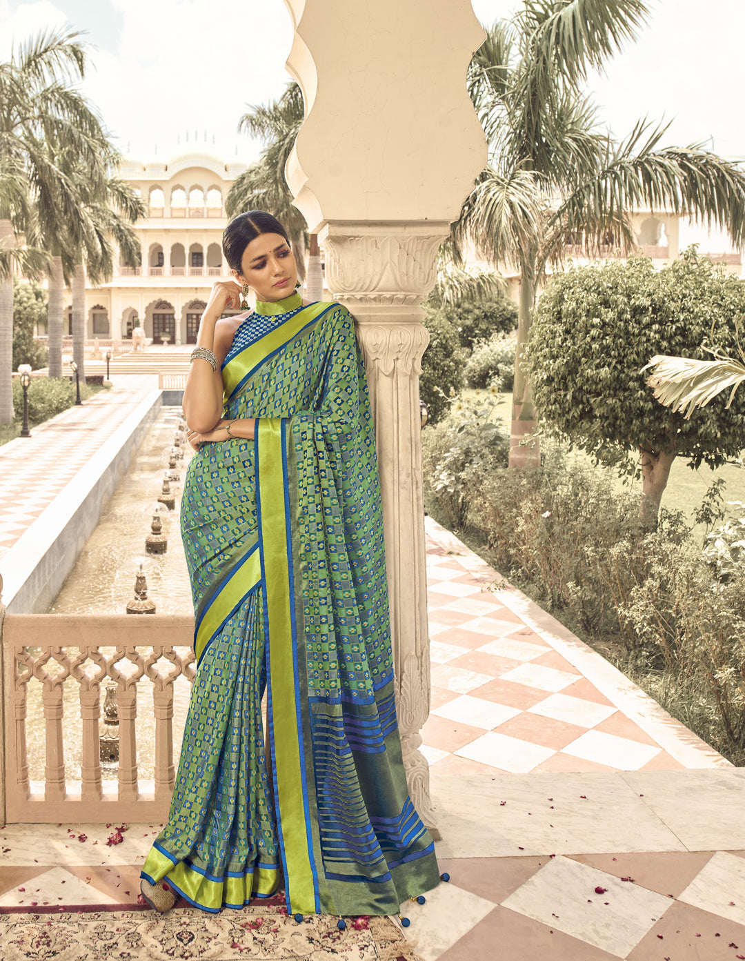 Brasso Saree with Art-Silk Blouse | Bandhani Print for Festive Occasions