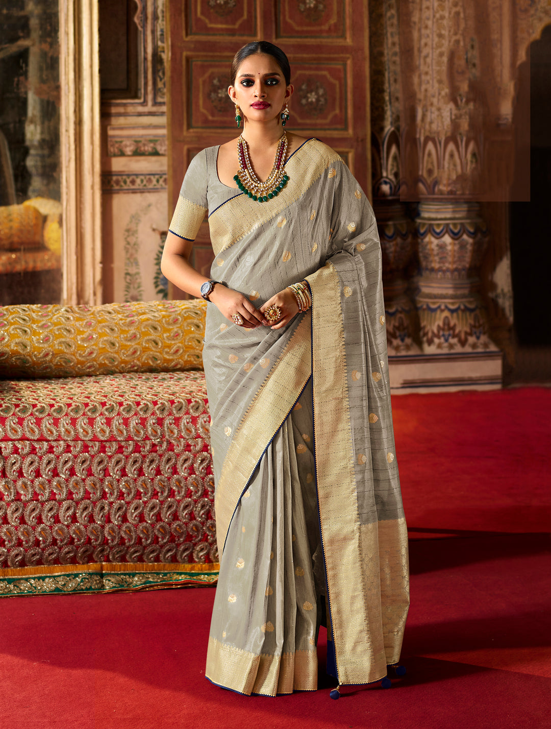 Silk Saree | Wevon Pallu Border Designer Saree for Traditional Wear