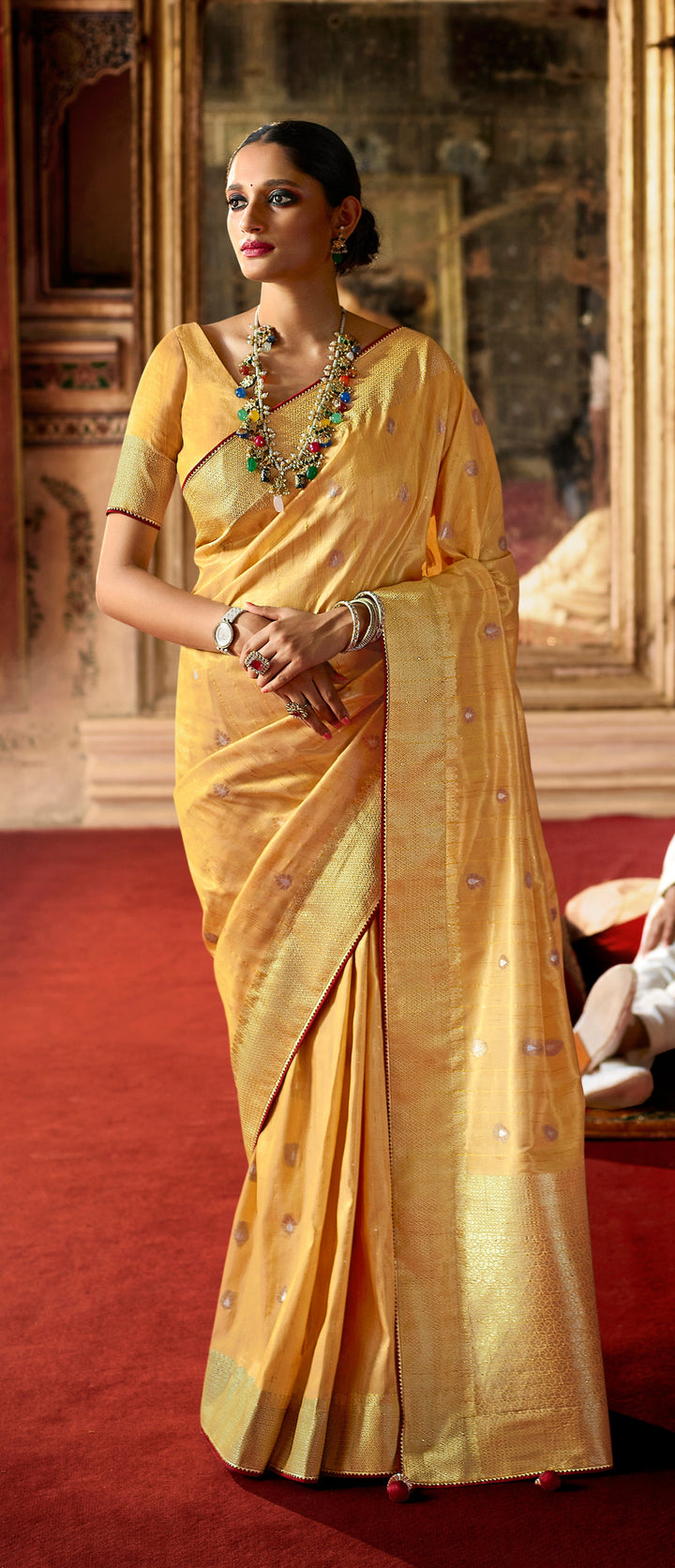 Silk Saree | Wevon Pallu Border Designer Saree for Traditional Wear