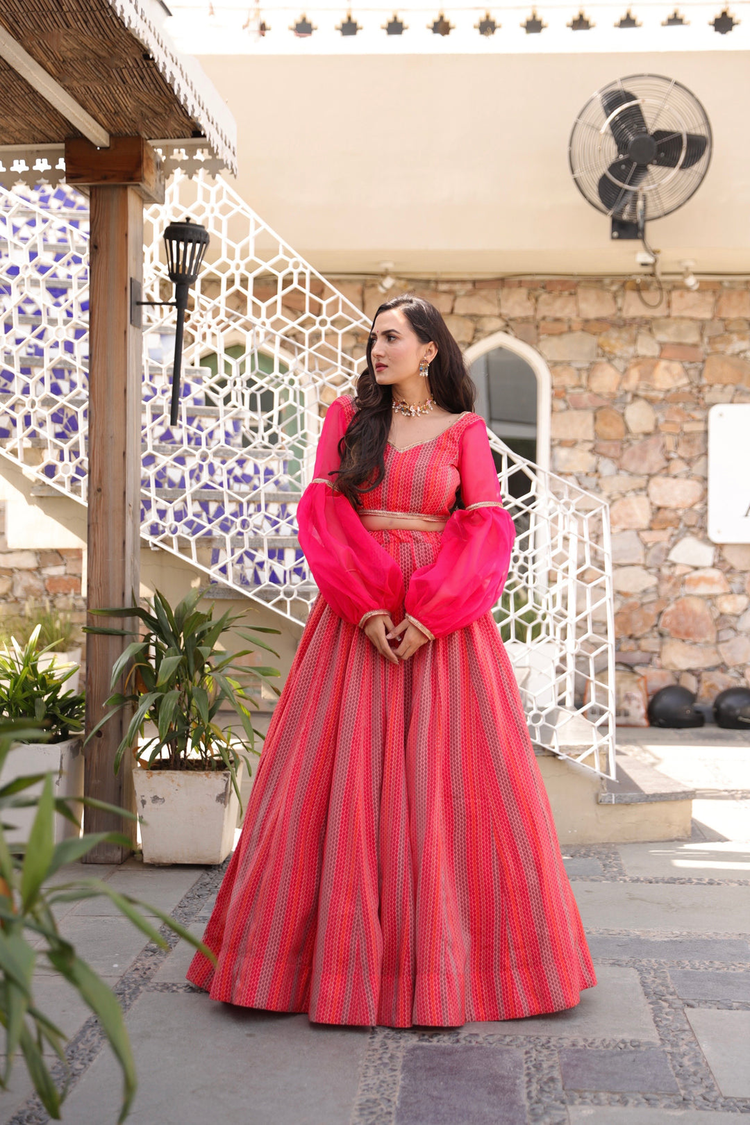 Elegant Pink Lehenga Choli | Chanderi Fabric with Designer Prints