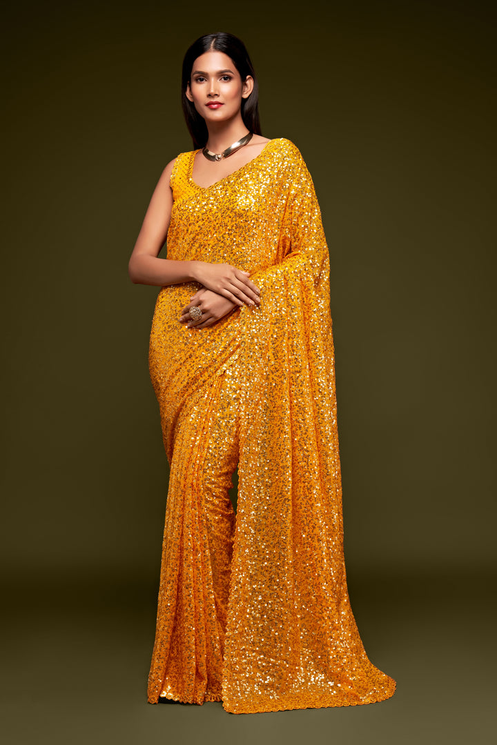 Designer Georgette Saree with Sequence Embroidery | Perfect for Weddings & Events