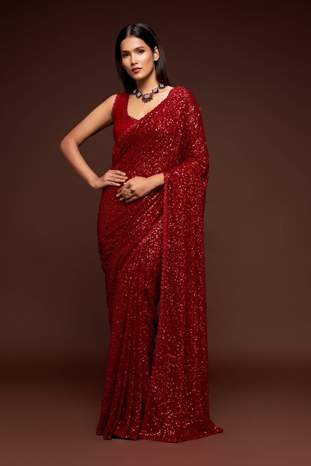 Designer Georgette Saree with Sequence Embroidery | Perfect for Weddings & Events