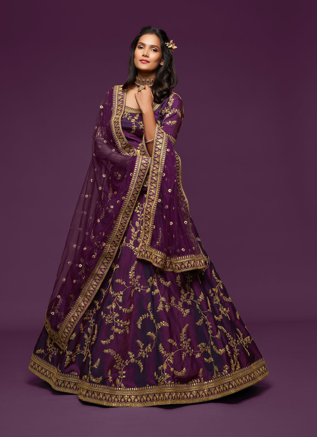 Elegant Art Silk Lehenga Choli | Soft Net Dupatta with Embroidery Work