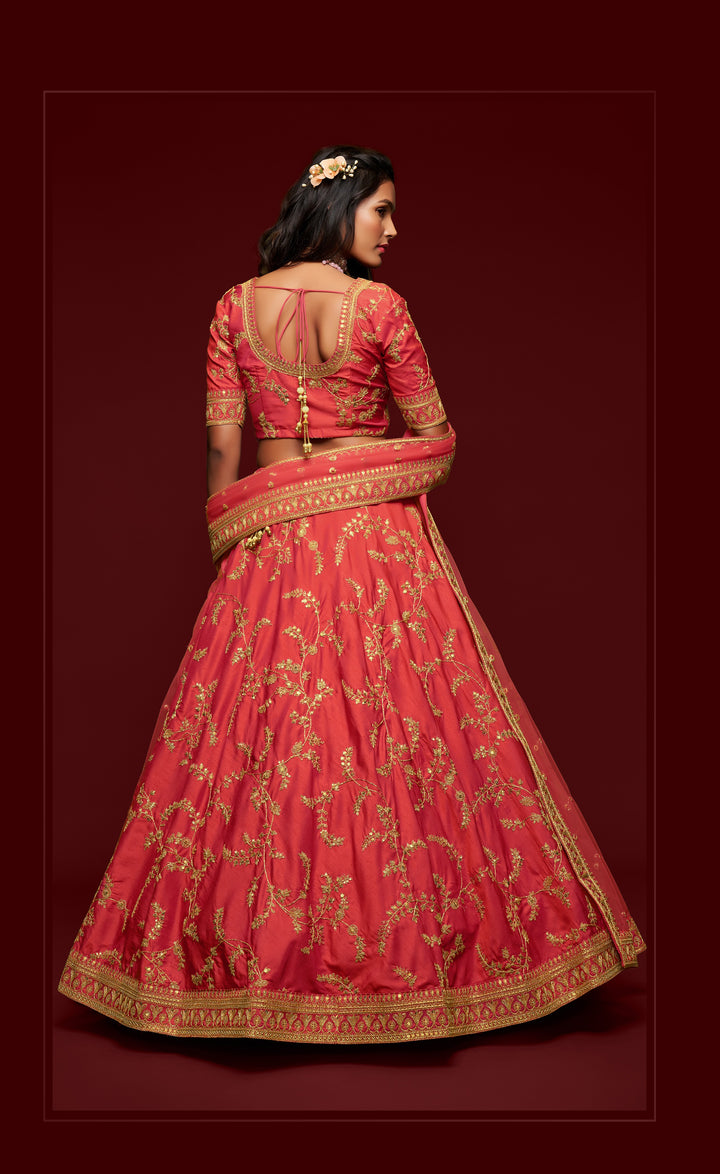 Elegant Art Silk Lehenga Choli | Soft Net Dupatta with Embroidery Work