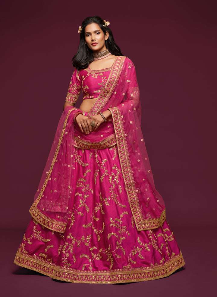 Elegant Art Silk Lehenga Choli | Soft Net Dupatta with Embroidery Work