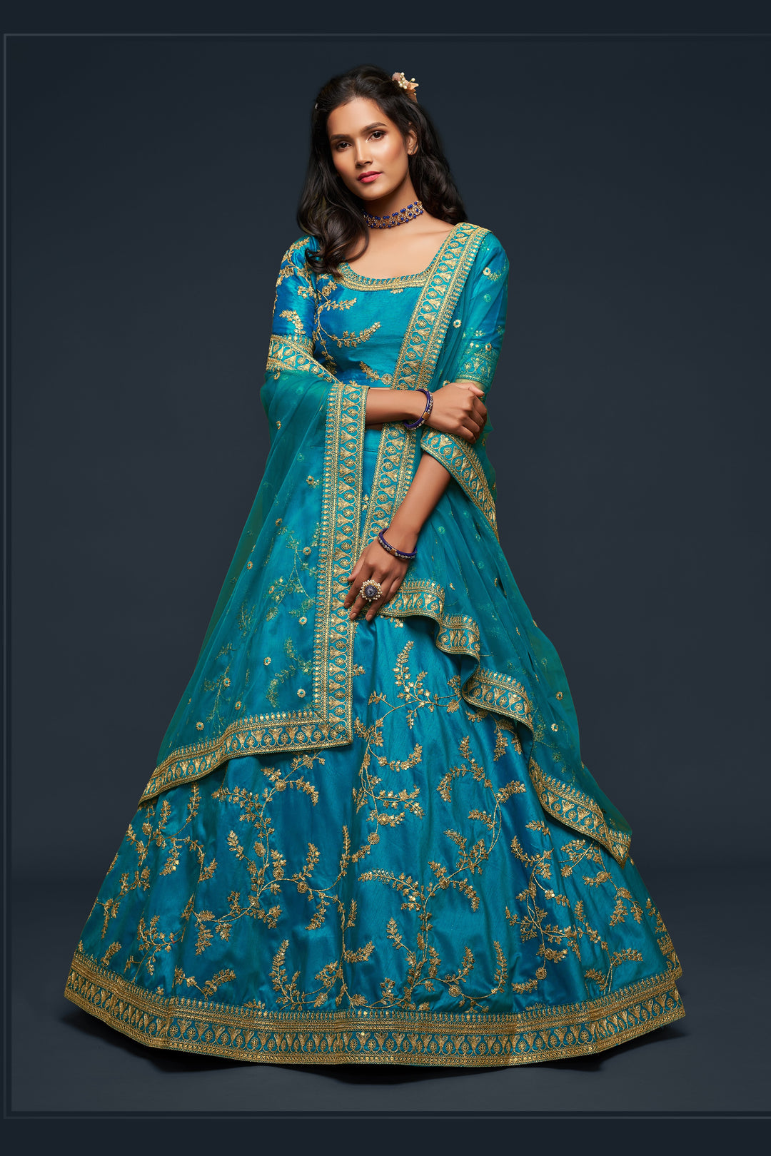 Elegant Art Silk Lehenga Choli | Soft Net Dupatta with Embroidery Work