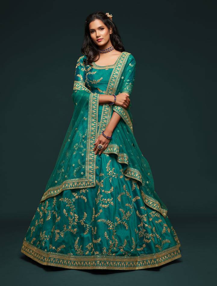 Elegant Art Silk Lehenga Choli | Soft Net Dupatta with Embroidery Work