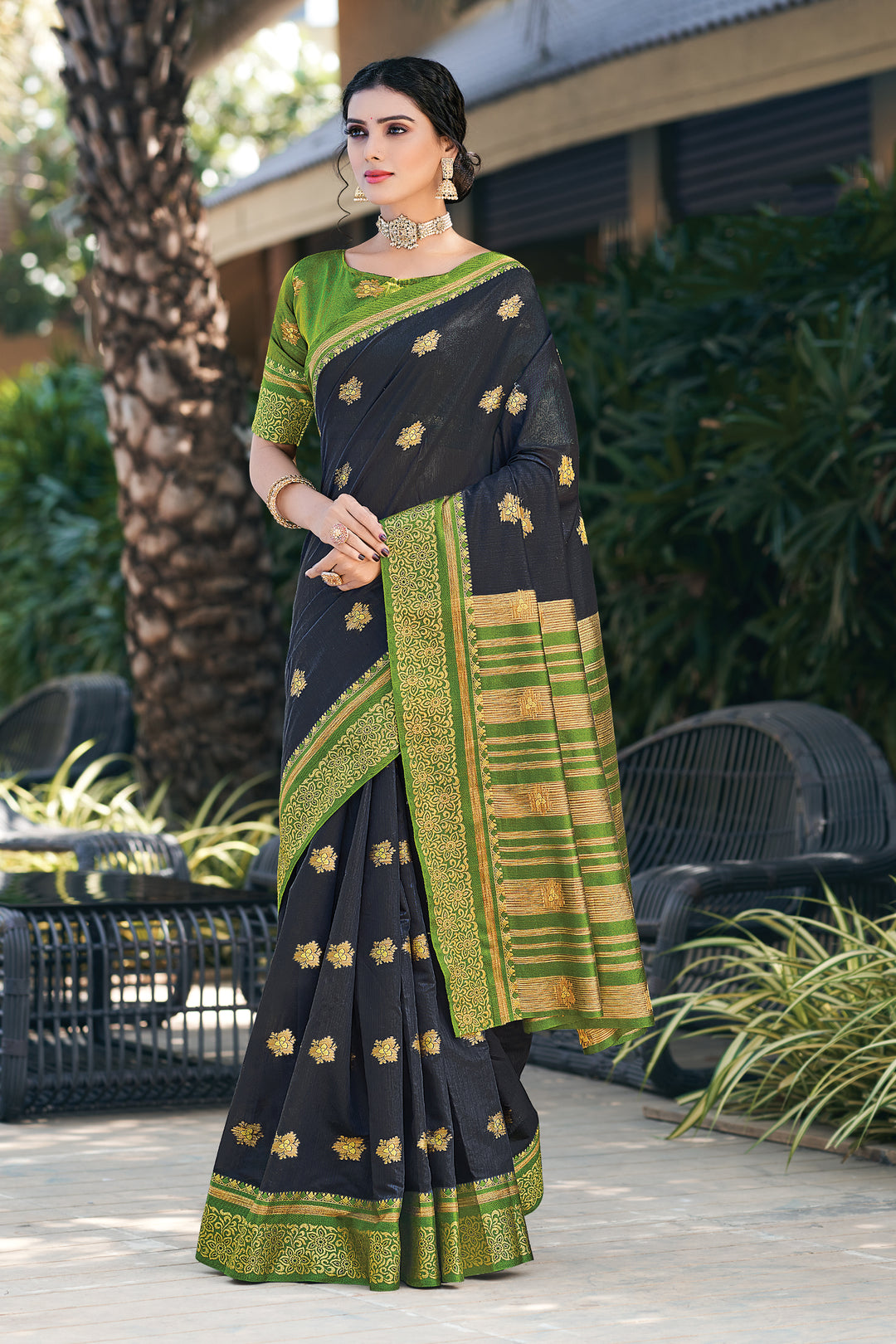 Cotton Saree with Woven-Designer Jari Work | Perfect for Weddings & Events