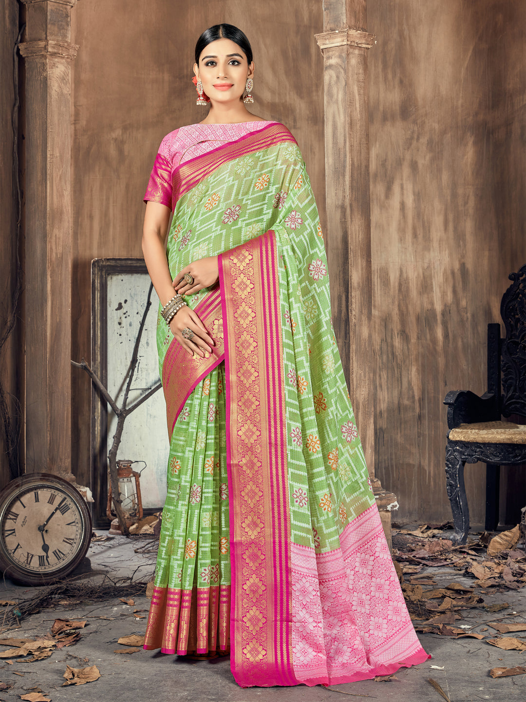 Elegant Silk-Cotton Designer Saree | Heavy Weaving | Traditional Wedding Wear | Party & Pooja Style | Special Occasion Attire