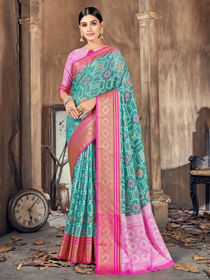 Elegant Silk-Cotton Designer Saree | Heavy Weaving | Traditional Wedding Wear | Party & Pooja Style | Special Occasion Attire