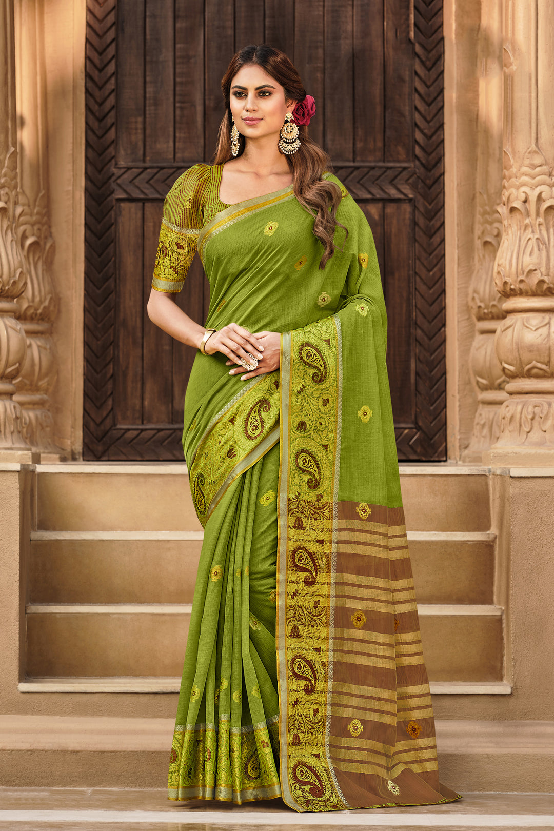 Cotton Saree with Rich-Pallu | Traditional Wedding Party Fabric | Special Event Wear