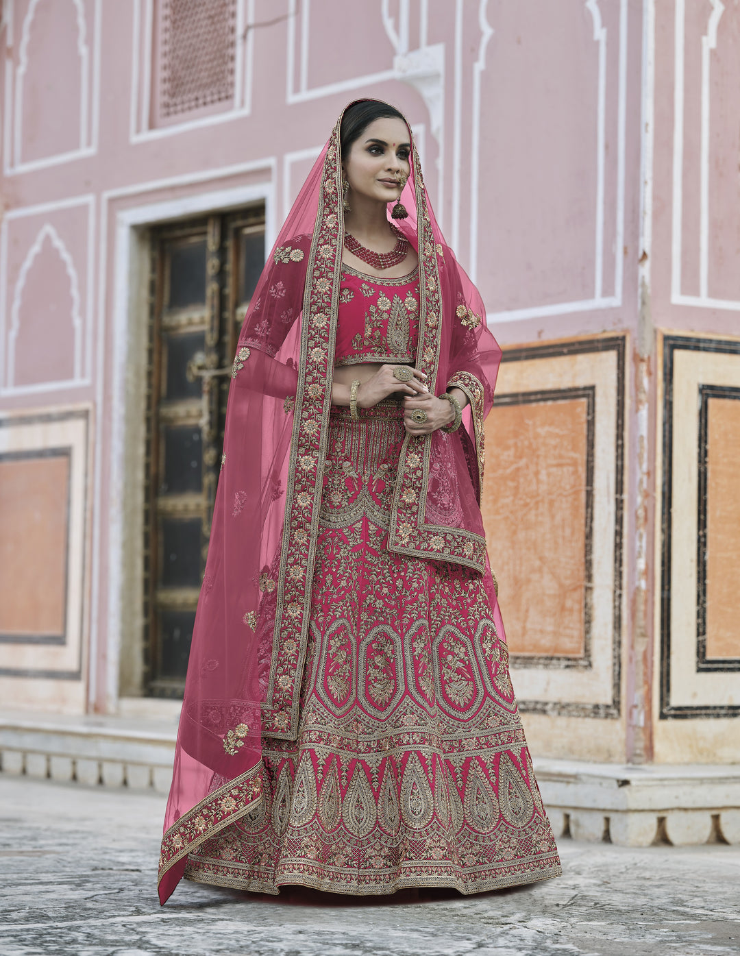 Velvet Embroidered Lehenga | Heavy Handwork for Weddings & Special Events