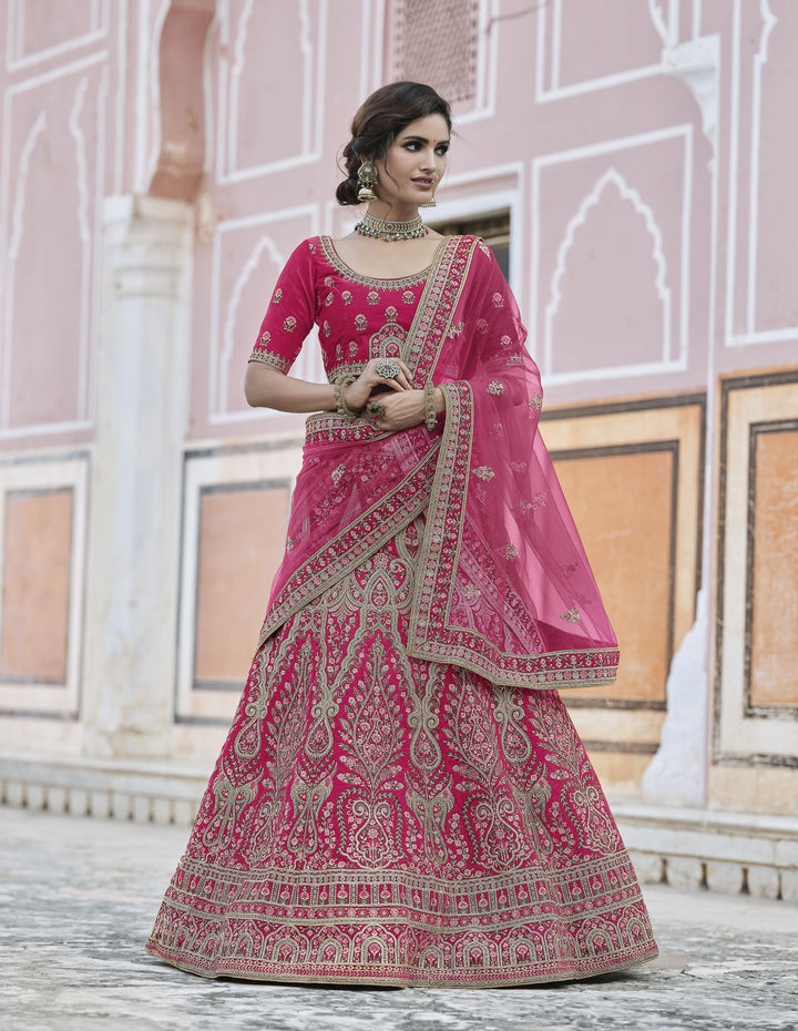 Velvet Heavy Embroidery Lehenga | Bridal Wedding Party Wear Karnataka