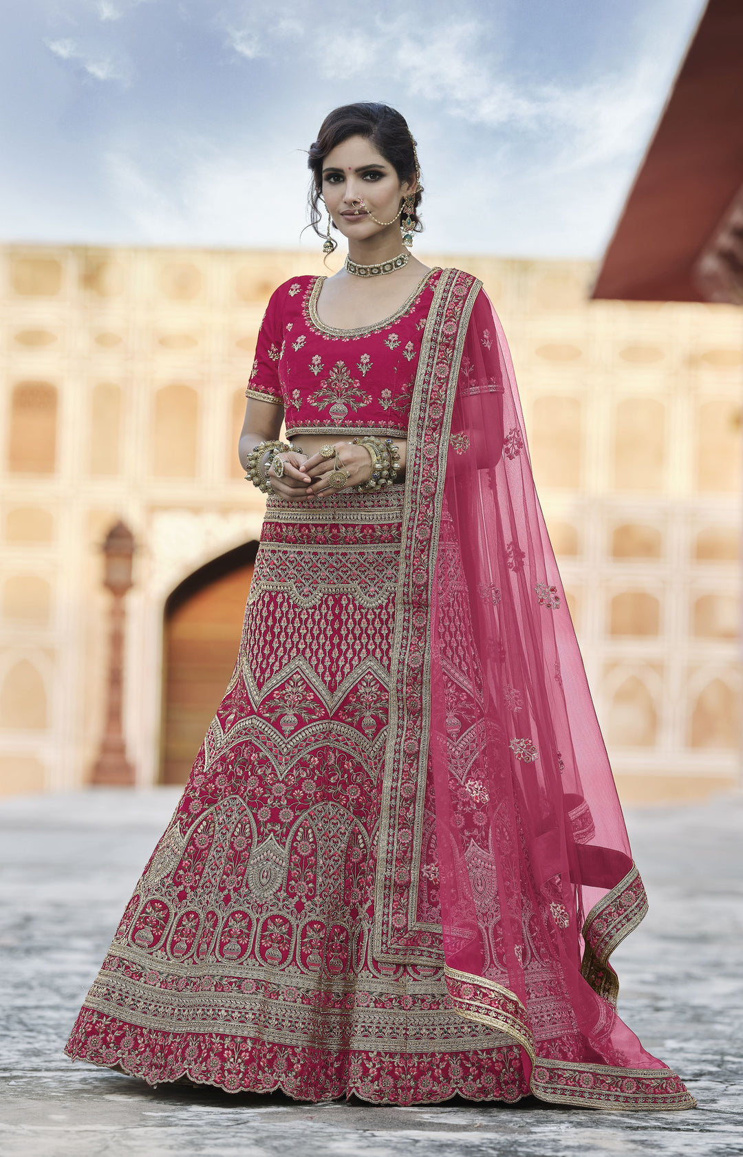 Elegant Heavy Embroidered Velvet Lehenga | Perfect for Weddings & Parties