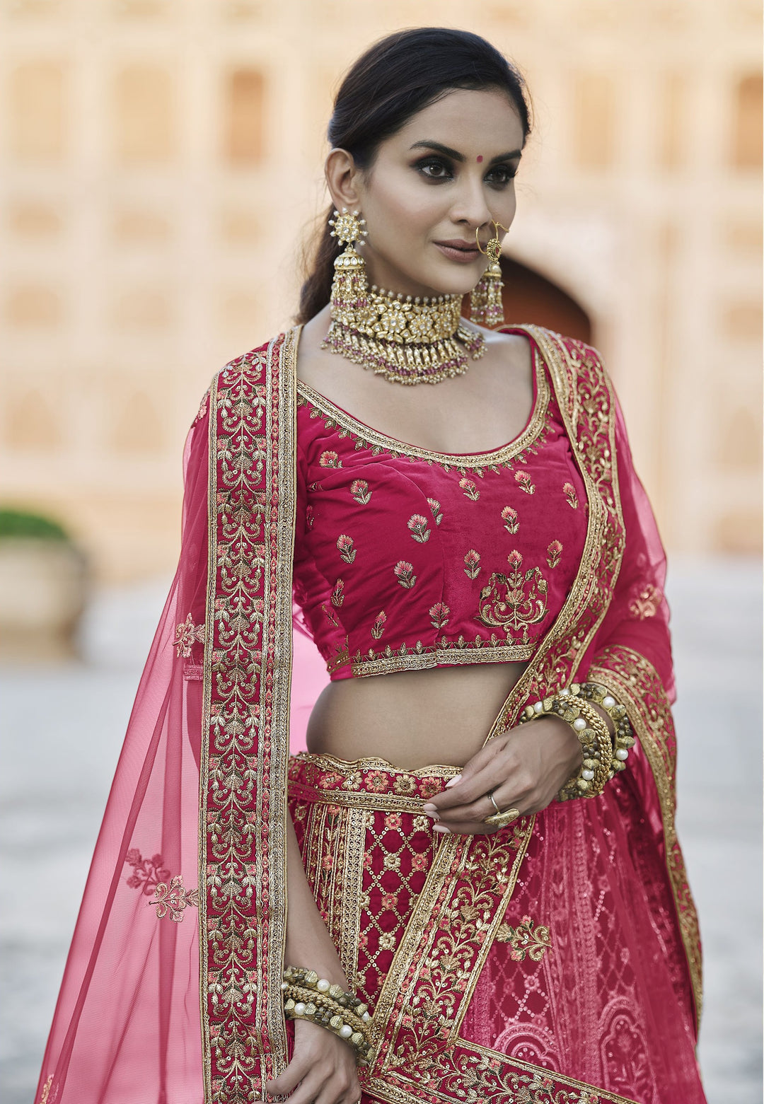 Velvet Heavy Embroidery Lehenga | Perfect for Weddings and Special Events