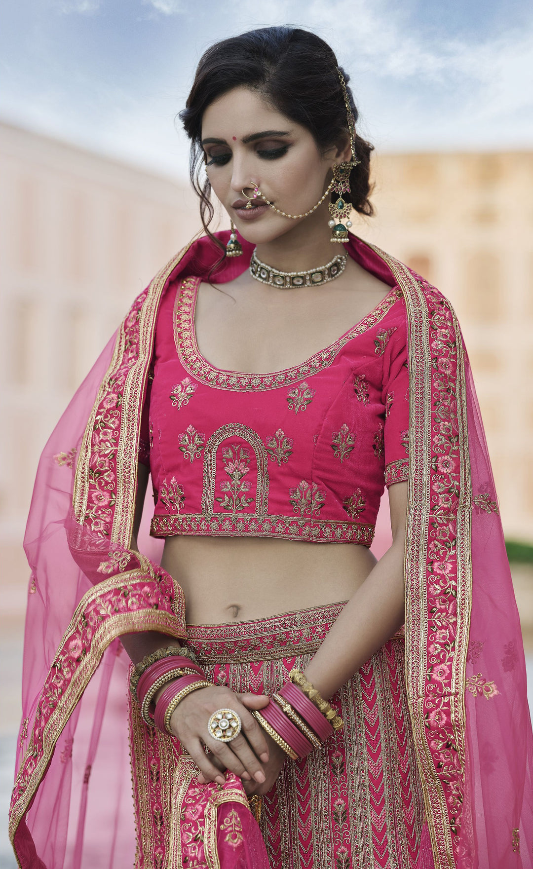 Elegant Velvet Heavy Embroidery Lehenga | Perfect for Weddings & Parties