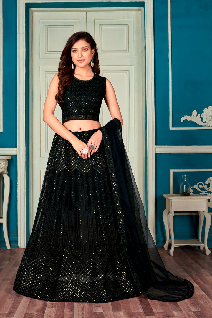 Designer Heavy Embroidery Net Lehenga | Bridal Party Wear for Special Events