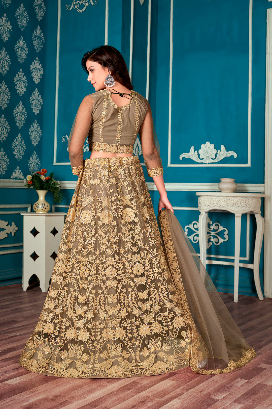 Designer Heavy Embroidery Net Lehenga | Perfect for Weddings & Events