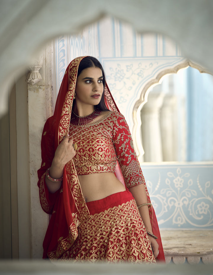 Designer Georgette Lehenga | Jari Embroidery Work for Wedding Events