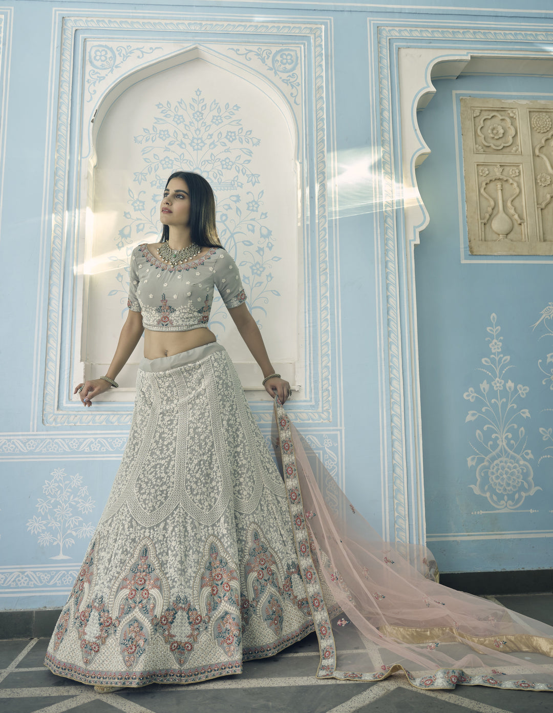 Georgette Lehenga | Elegant Thread & Jari Embroidery for Weddings & Parties