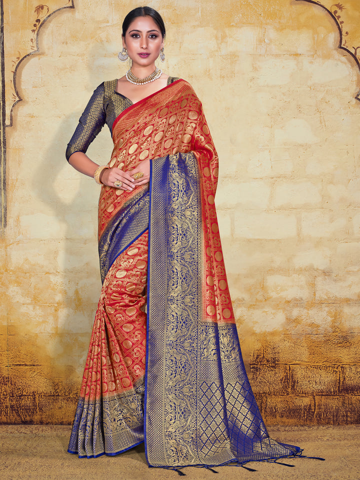 Art-Silk Designer Saree | Traditional Wedding & Party Wear | Weaving Work