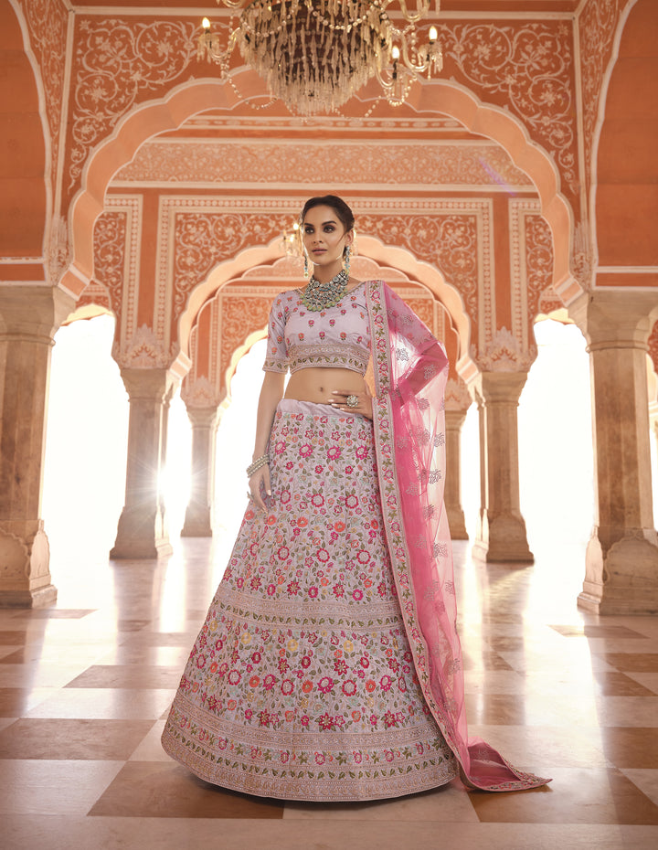 Elegant Crepe Lehenga with Thread & Sequence Embroidery | Bridal Special Event