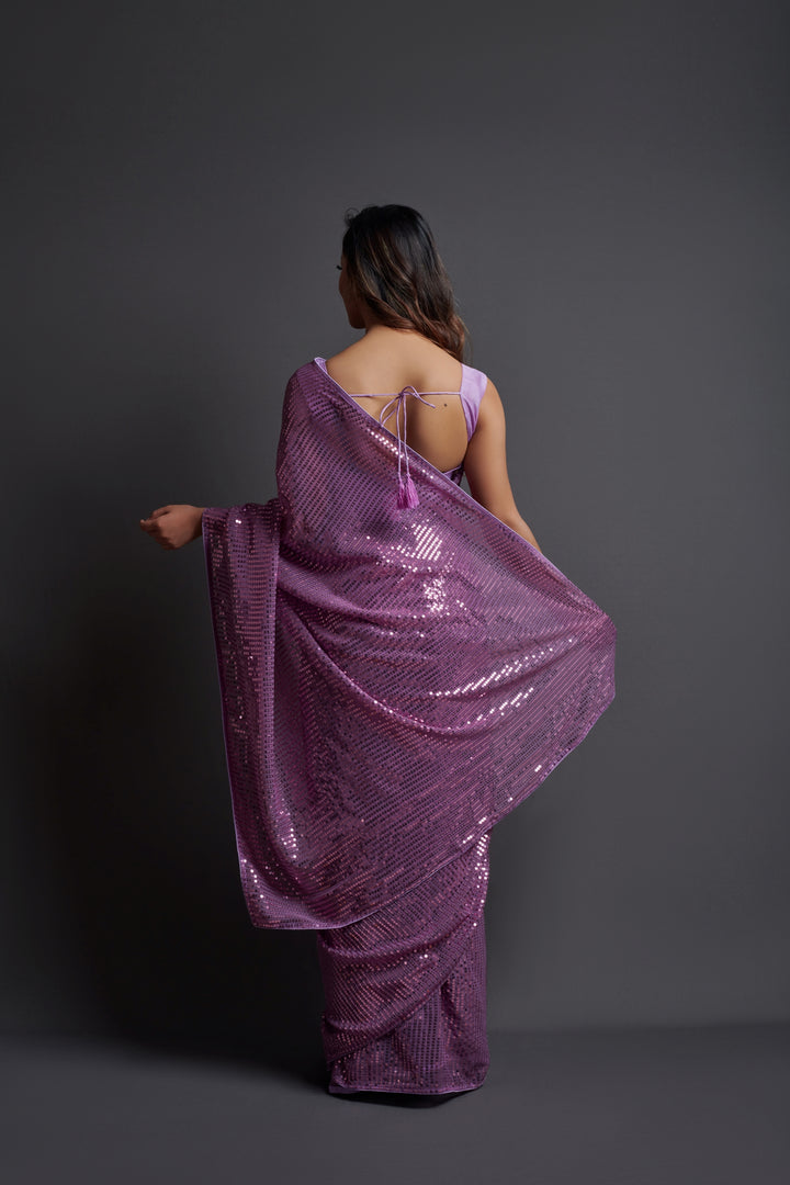 Designer Georgette Saree with Banglori Silk Blouse | Embroidered Sequins for Weddings, Parties, and Traditional Events