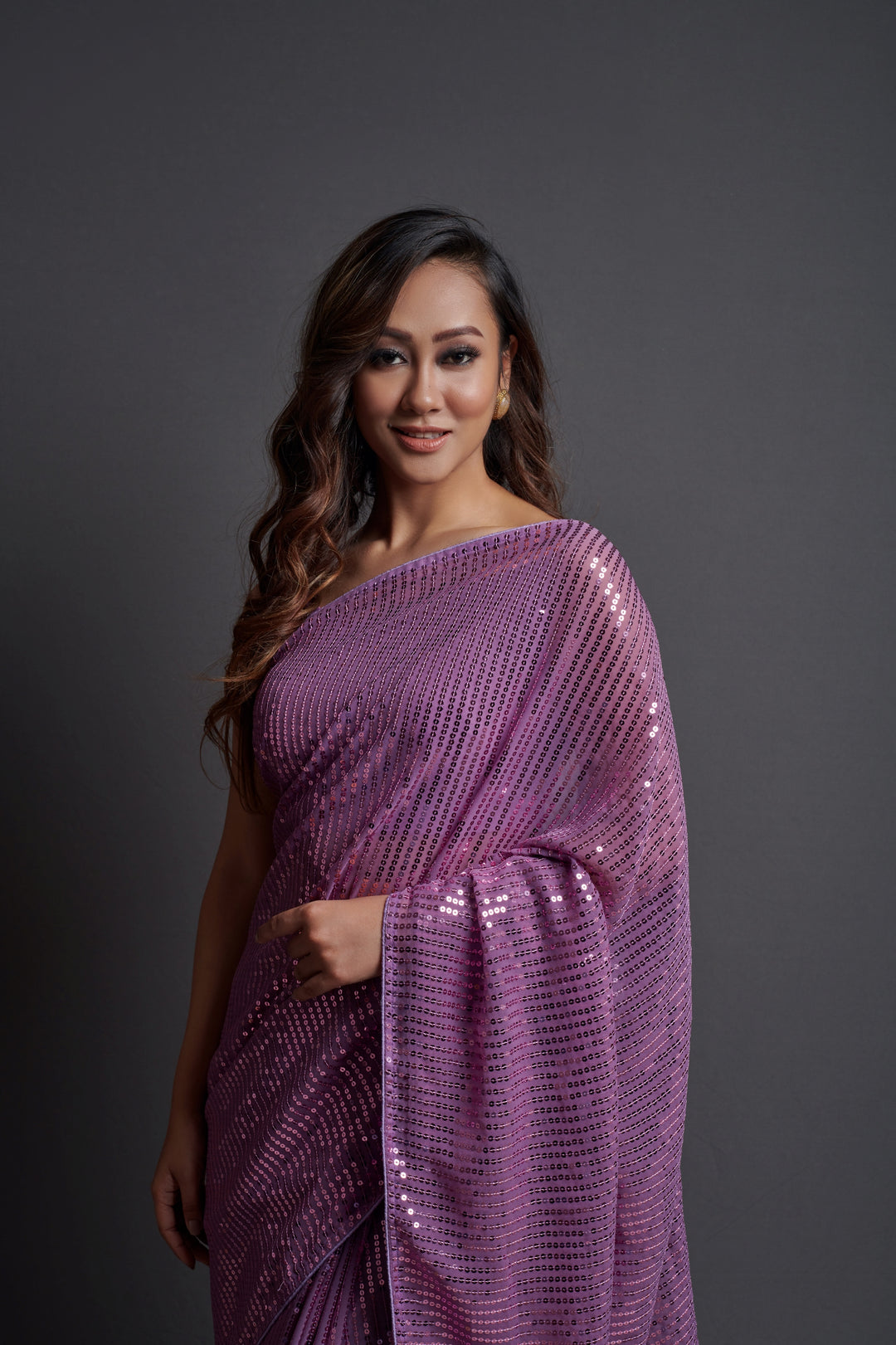 Designer Georgette Saree with Banglori Silk Blouse | Embroidered Sequins for Weddings, Parties, and Traditional Events