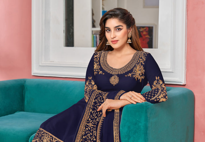 Designer Embroidered Salwar Kameez | Faux-Georgette & Santoon | Wedding Wear