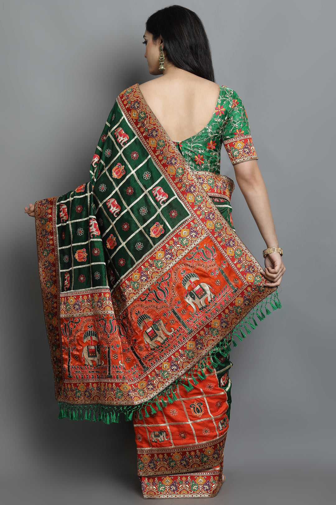 Luxury Soft-Silk Saree with Heavy Embroidery & Diamond Work | Wedding, Festive, Traditional