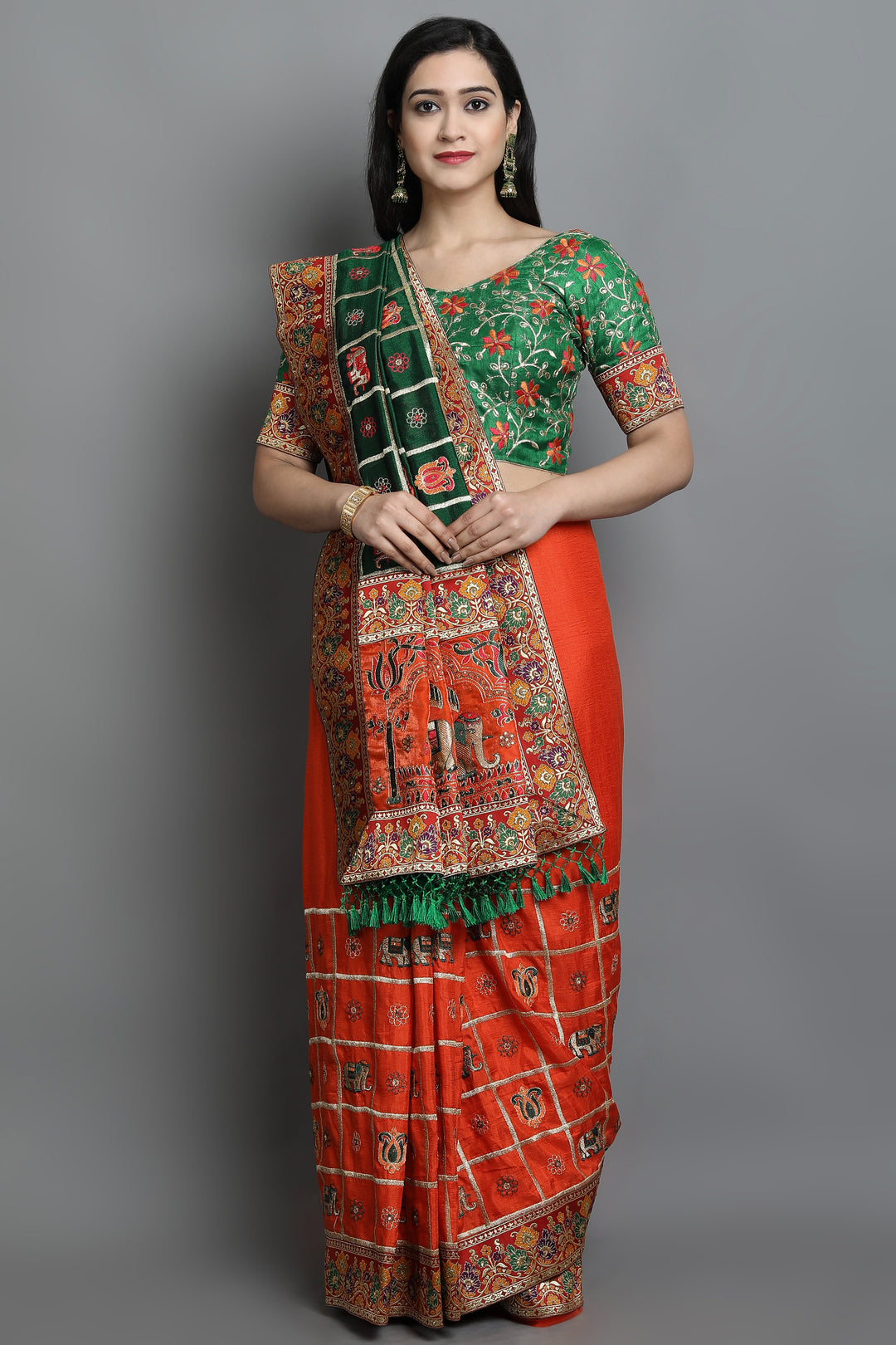 Luxury Soft-Silk Saree with Heavy Embroidery & Diamond Work | Wedding, Festive, Traditional