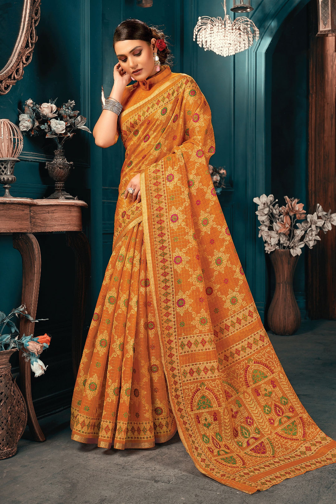 Cotton Printed Saree | Traditional Weaving | Wedding & Festive Wear