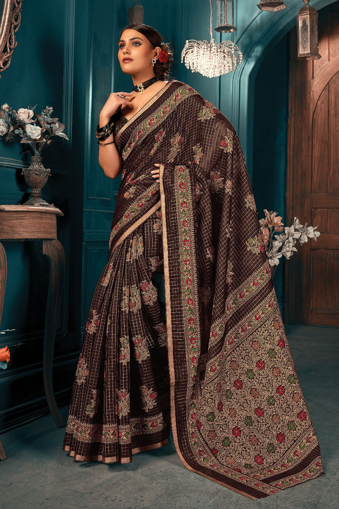 Cotton Saree with Weaving & Printed Work | Wedding & Festive Occasions