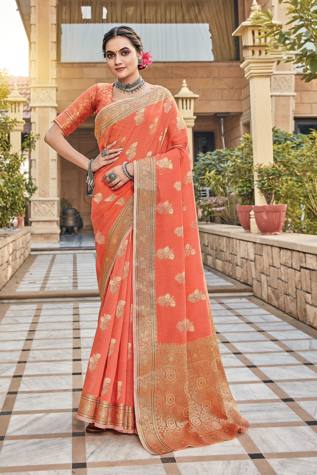 Exquisite Cotton Saree with | Unmatched Beauty for Grand Occasions