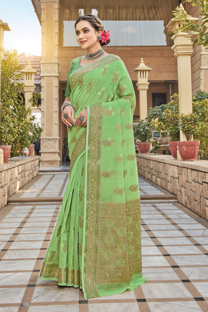 Exquisite Cotton Saree with | Unmatched Beauty for Grand Occasions