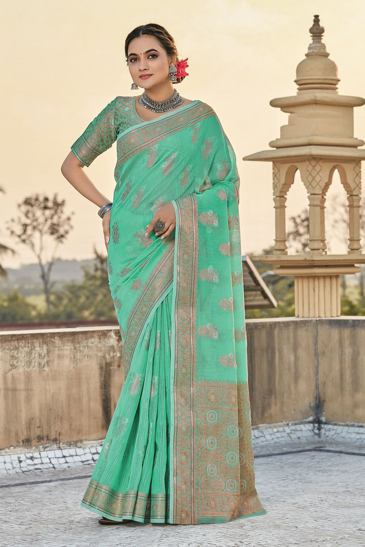 Exquisite Cotton Saree with | Unmatched Beauty for Grand Occasions